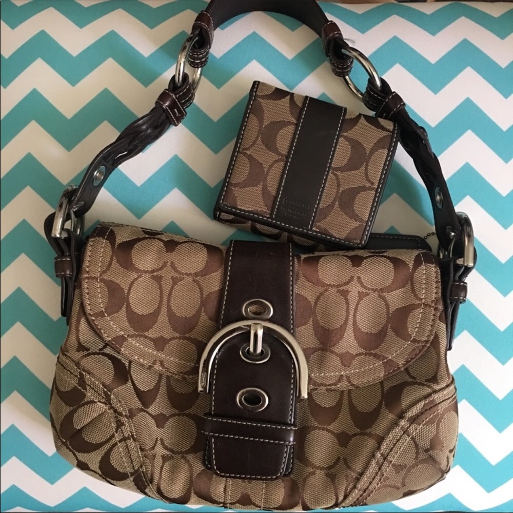 Coach Signature C Purse and Wallet Set Brown